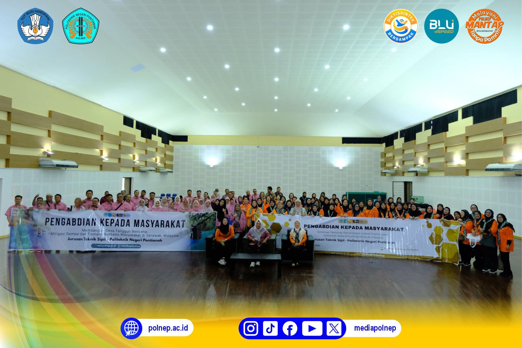 JURUSAN TEKNIK SIPIL POLNEP PERKENALKAN PELESTARIAN LINGKUNGAN DAN KETERAMPILAN MASYARAKAT DI KUCHING MELALUI PKM INTERNASIONAL