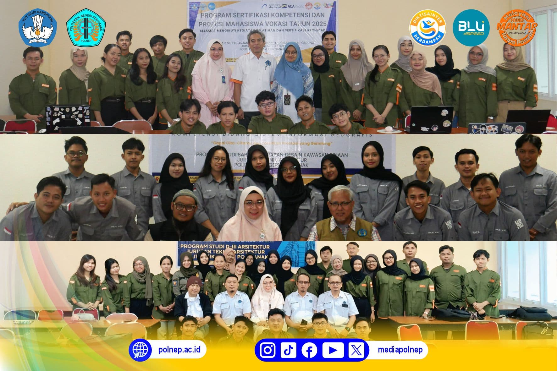 JURUSAN TEKNIK ARSITEKTUR POLITEKNIK NEGERI PONTIANAK GELAR SERTIFIKASI KOMPETENSI INTERNASIONAL DAN BNSP BAGI MAHASISWA TINGKAT AKHIR TAHUN 2025