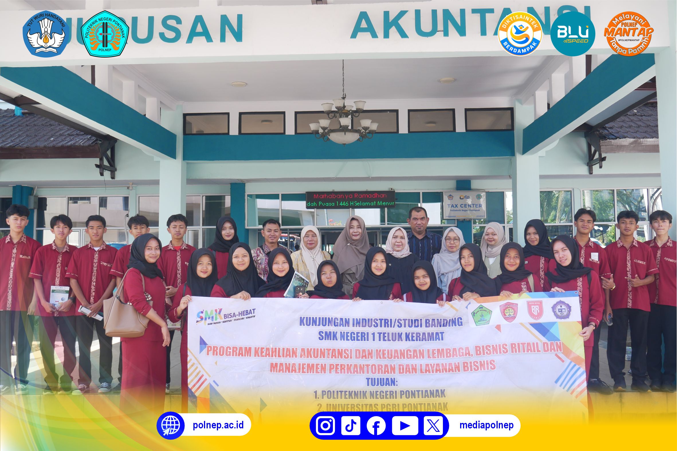 PERKUAT SINERGI PENDIDIKAN VOKASI, POLNEP TERIMA KUNJUNGAN STUDI BANDING SISWA SMK NEGERI 1 TELUK KERAMAT