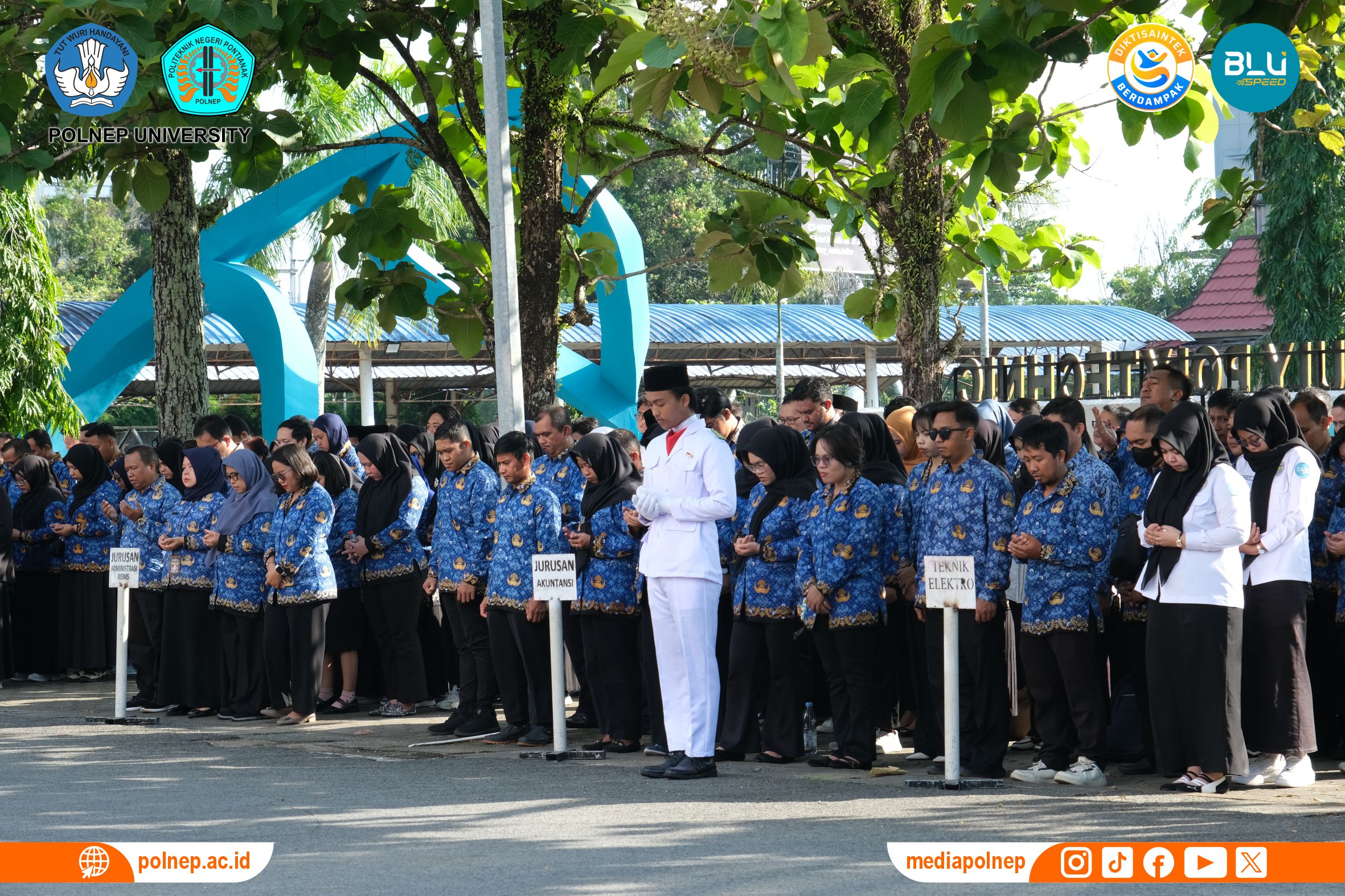 PERINGATI HARI LAHIR PANCASILA, CIVITAS AKADEMIKA POLNEP IKUTI UPACARA BENDERA DENGAN PENUH KHIDMAT