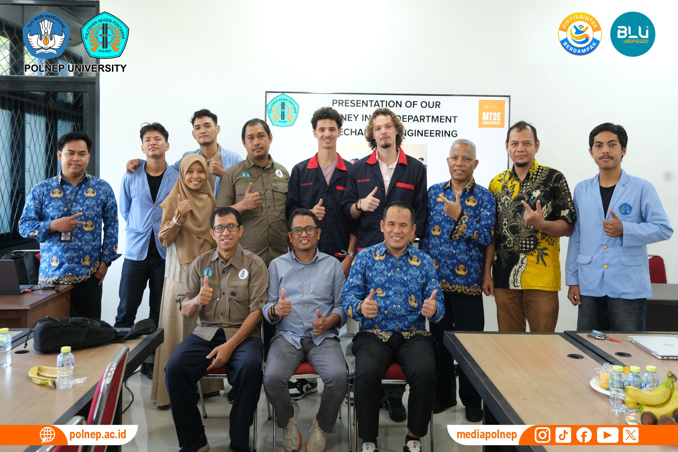 JURUSAN TEKNIK MESIN POLNEP TUTUP PROGRAM PERTUKARAN MAHASISWA PRANCIS MELALUI PEMAPARAN LAPORAN AKHIR