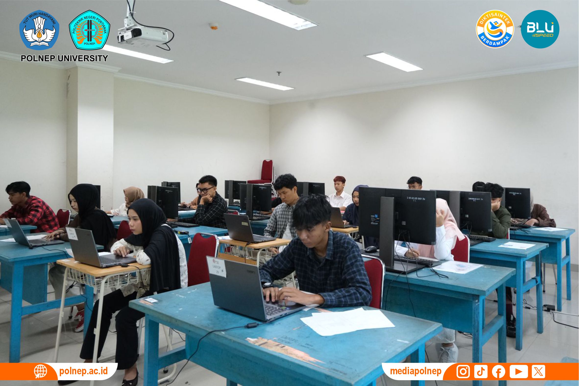 UTBK SM-KPN DI POLITEKNIK NEGERI PONTIANAK MEMASUKI HARI KEDUA, RATUSAN CALON MAHASISWA MENGIKUTI SELEKSI